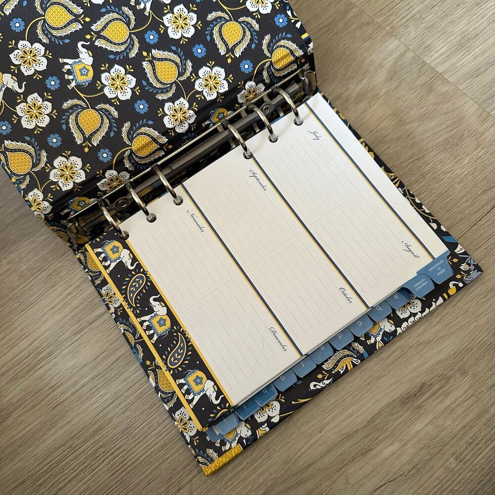 Vera Bradley Address Book Binder Style Ellie Blue Pattern Item #11616 NEW - Picture 4 of 7